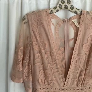 Deep V Lacey Maxi Dress